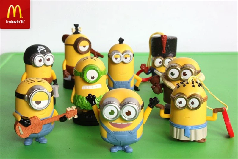 Mainan Mcd Minion - 2015 9 Pcs 1 Set Mini Minion Figure McDonalDs Minion Toys Despicable Me Creative Minions 3D