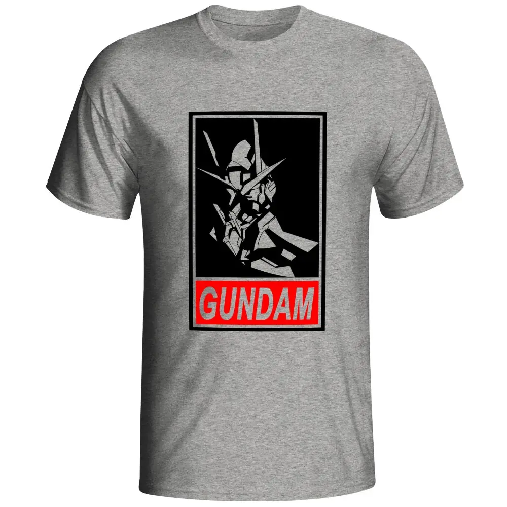 Parody Anime  Gundam Printed Cotton T shirt  Creative Cool  