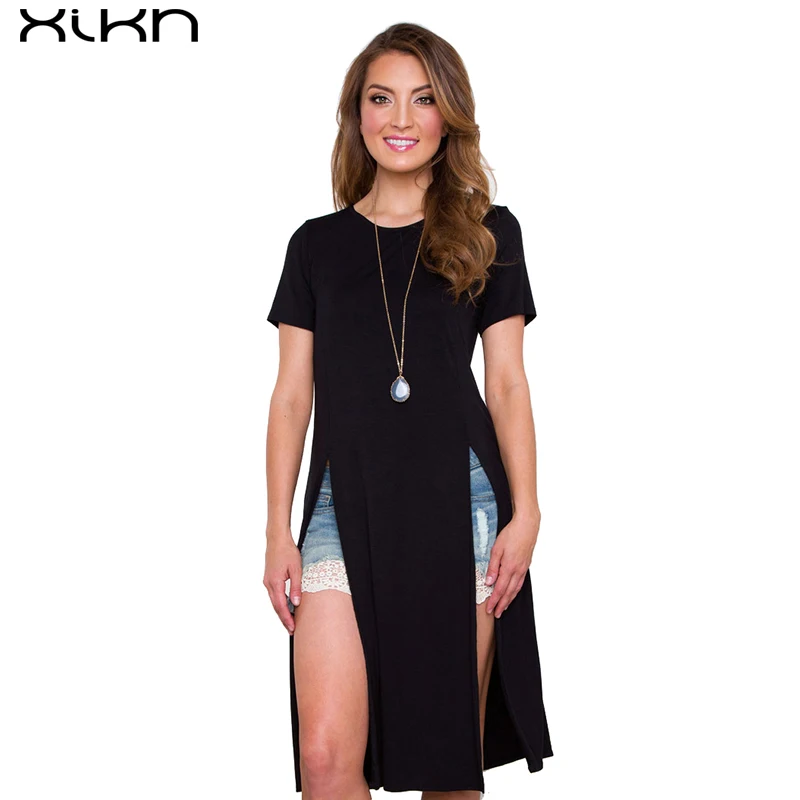 Aliexpress.com : Buy XIKN Women Fashion Double Side Split ...