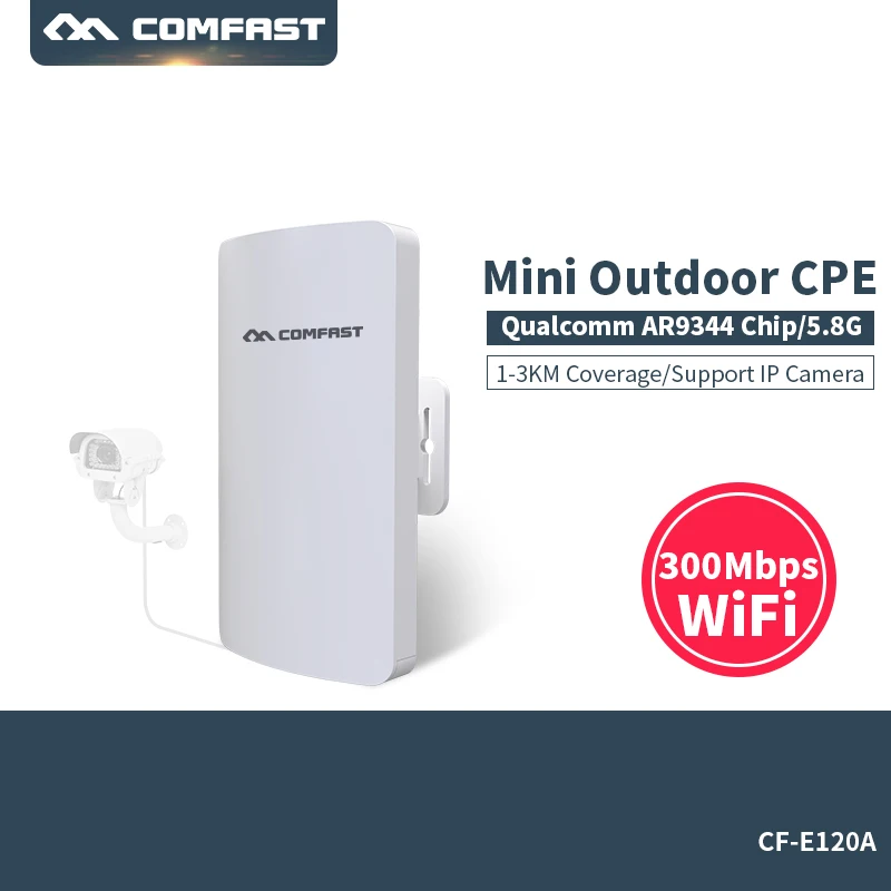 Wireless Outdoor CPE WIFI 5.8G 300M WIFI AP Client Repeater WIFI Extender Long Range 3KM AP Router CPE AP Bridge 2*11dBi Antenna