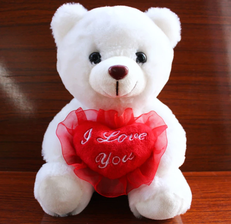 22cm Heart Teddy Bear Stuffed Animals Plush Toy Cute Teddy Dolls For Baby Gift Christmas Kids Soft I Love You Bears With Bowknot Stuffed Plush Animals Aliexpress