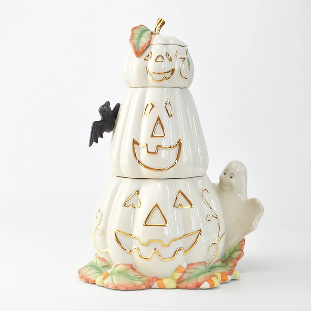 Lenox Halloween Decor Creative Ceramic Pumpkin Elves and Bat ...