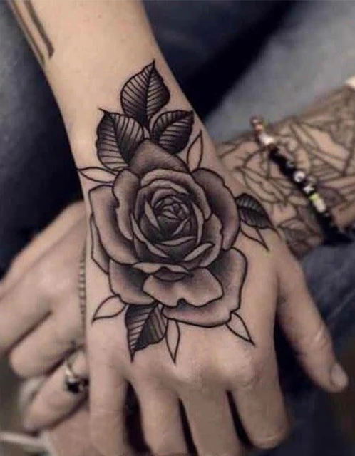 50 Amazing Rose Hand Tattoos