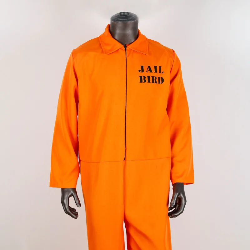 Men's Prisoner Costume Escaped Prisoner Jumpsuit Orange Prison Inmate  Halloween Cosplay Costumes Unisex Jail Criminal Dress Up - Cosplay Costumes  - AliExpress