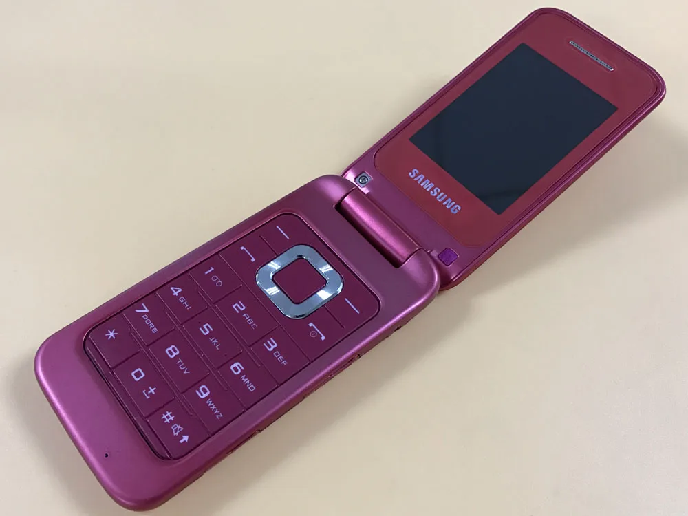 Unlocked Original Samsung C3520 Flip  Mobile Phone Black/silver/pink  Color 