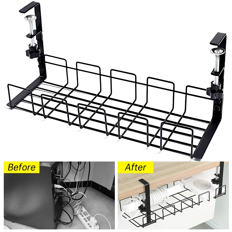 Under-Table-Cable-Organizer-Under-Desk-Cable-Tray-Organizer-multi ...