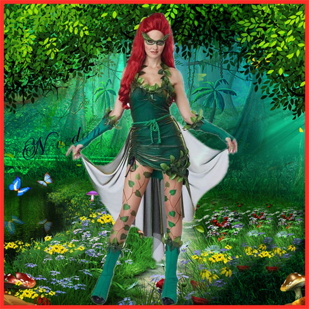 Women Sexy Poison Ivy Outfit Wig Lethal Beauty Cosplay Fancy Dress Party  Halloween Costume For Women - Cosplay Costumes - AliExpress