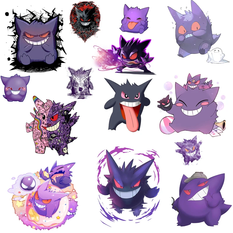 Pokemon-Game-Gengar-Patches-for-Clothing-DIY-Heat-Transfer-Stickers-for ...