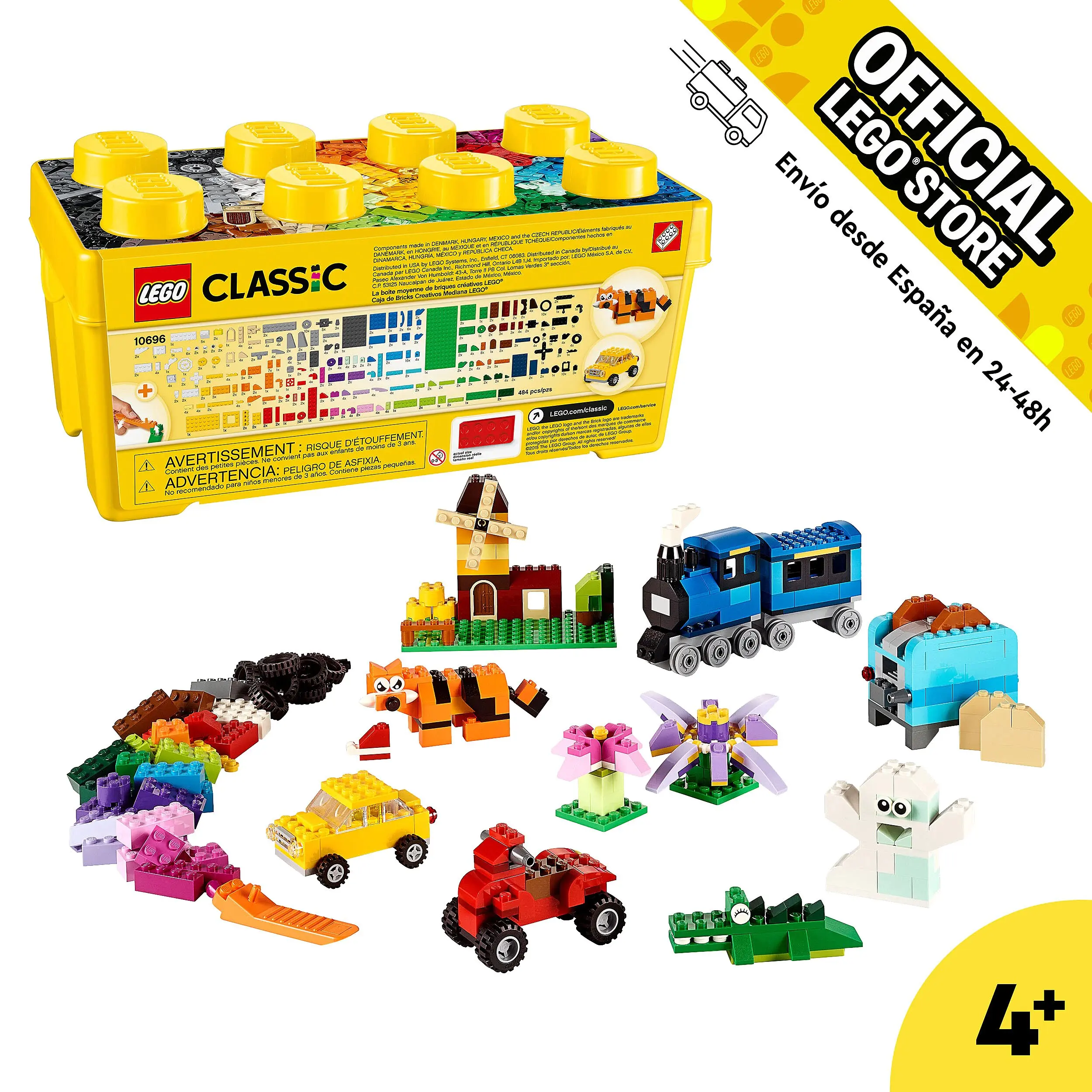 LEGO 10696 Classic Creative 484 Pieces Inc Big Yellow Brick Toy Storage ...