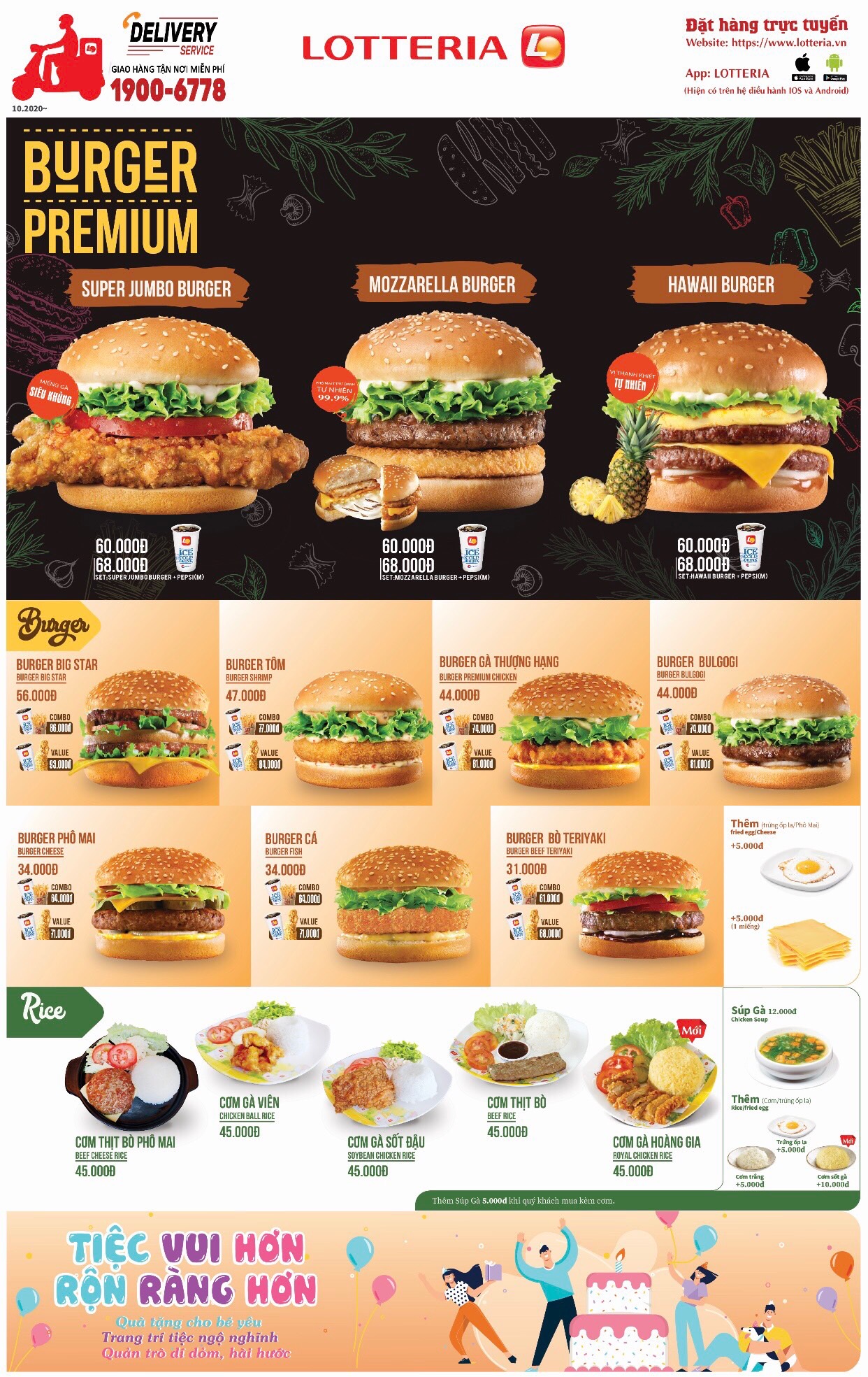 Thực Đơn Lotteria - Aeonmall Bình Dương Canary