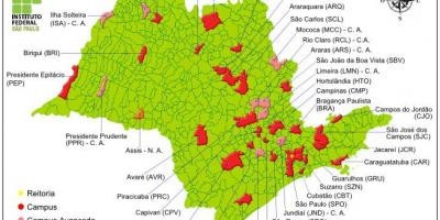 Kaart van die Federale instituut van São Paulo - IFSP