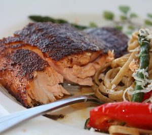 This Salmon with Sweet Spicy Rub is the perfect healthy recipe to introduce salmon to your family! Full of flavor, packed with protein, and easy to make!