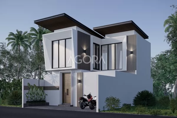 Desain Villa Modern 2 Lantai 2 Kamar Tidur Ungasan Bali