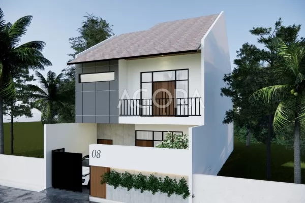 Desain Rumah Modern Minimalis 2 Lantai 2 Kamar Kuta Selatan