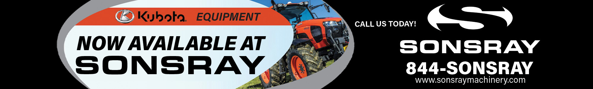 Kubota EQUIPMENT: Now Available at Sonsray