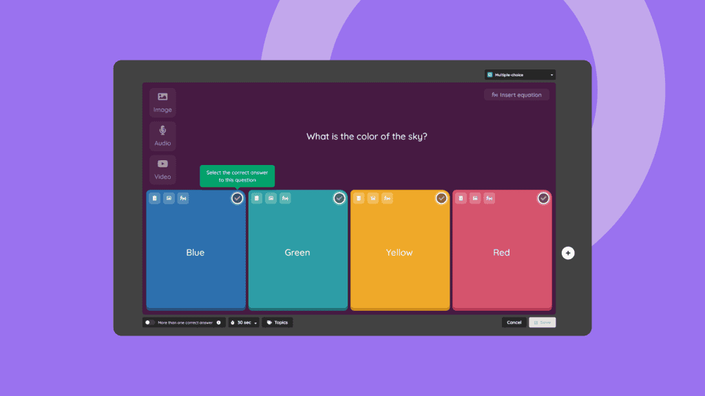 Quizizz има Kahoot-подобен на тест интерфейс