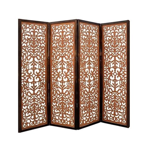 Carved Room Divider Two Panel