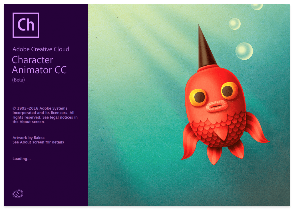Adobe Character Animator 2017 Splash Screen