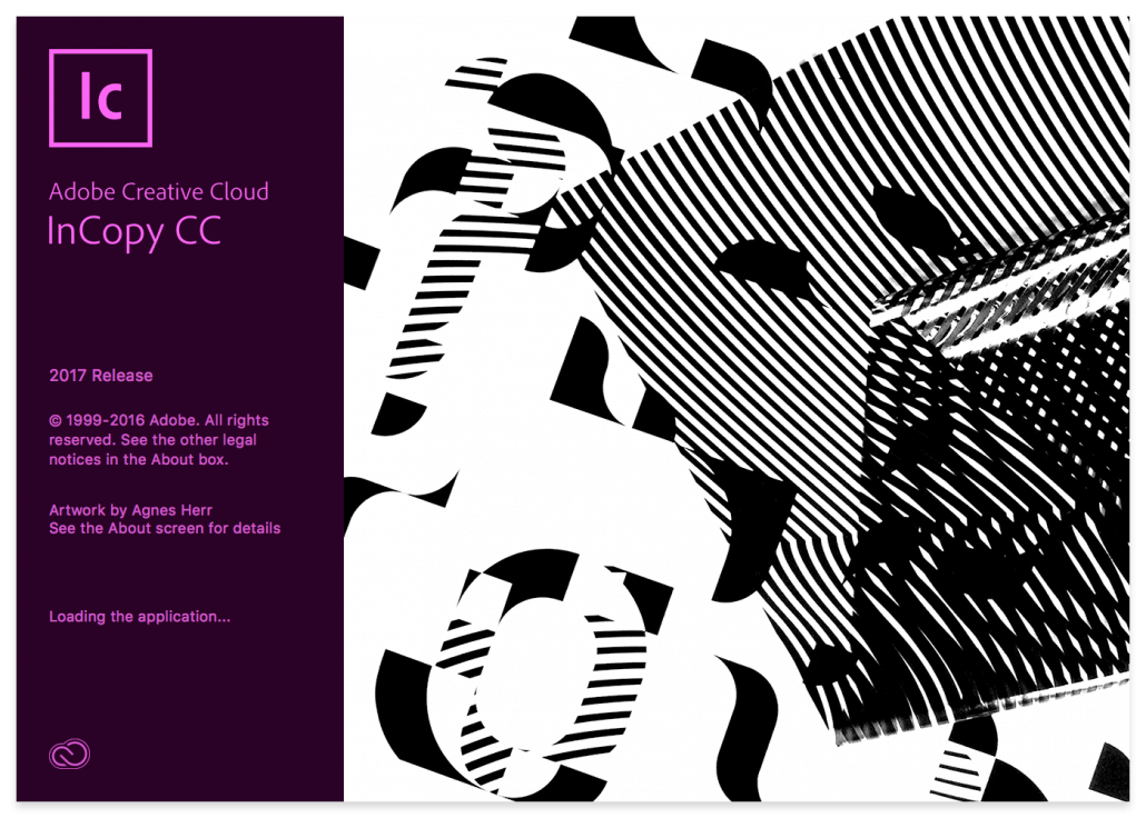 Adobe InCopy 2017 Splash Screen