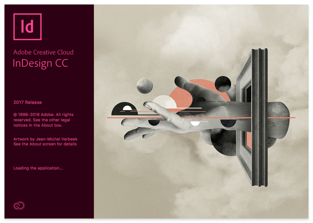 Adobe InDesign 2017 Splash Screen