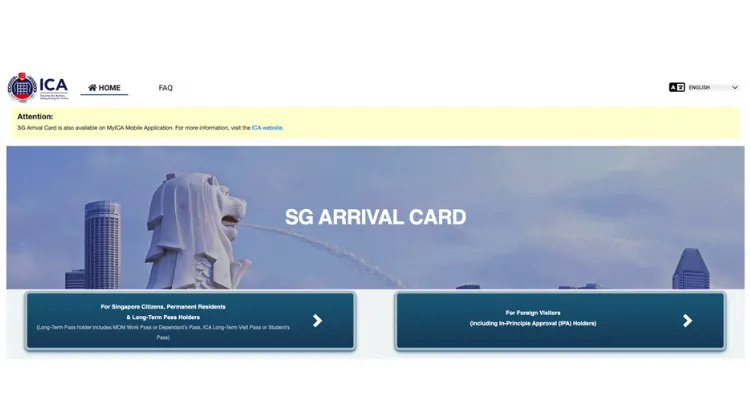 Why Do You Need The Singapore Arrival Card? Method 1: ICA website