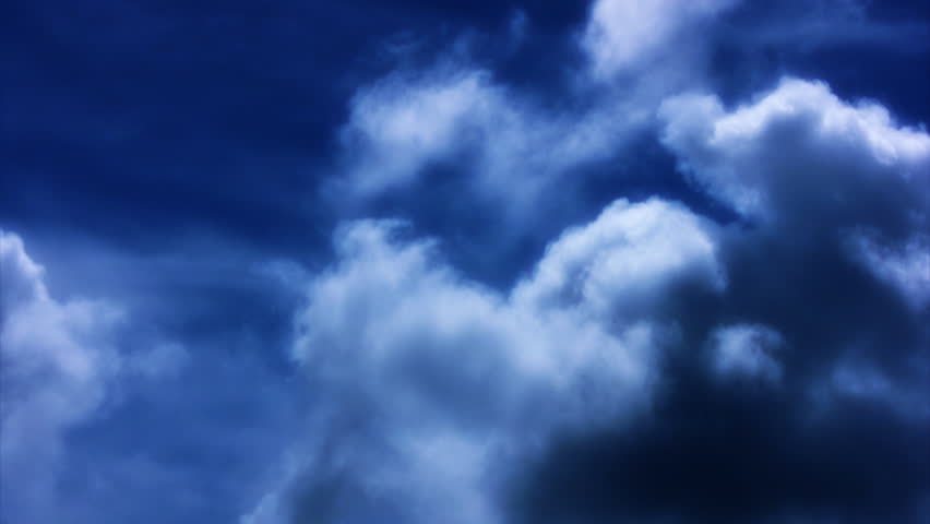 Grand Clouds Forming A Storm In The Blue Colour Stock Footage Video ...