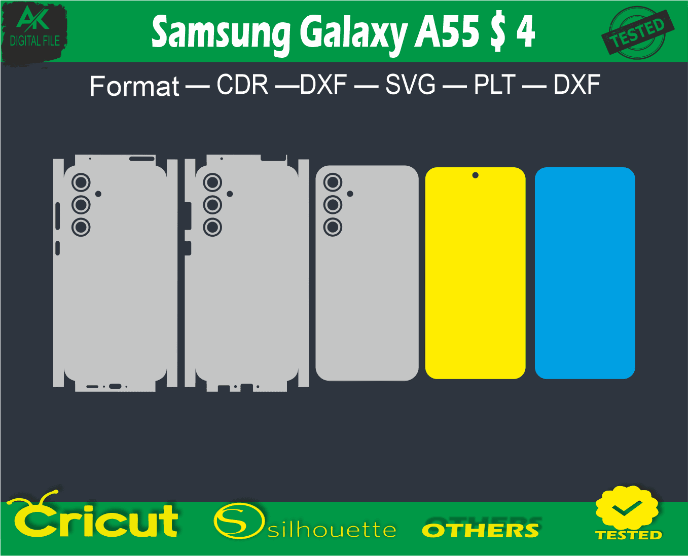 Samsung Galaxy A55 Skin Vector Template Full Wrap - 4.00