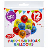 Printed Happy Birthday Balloons 10 Inch Pack Of 12