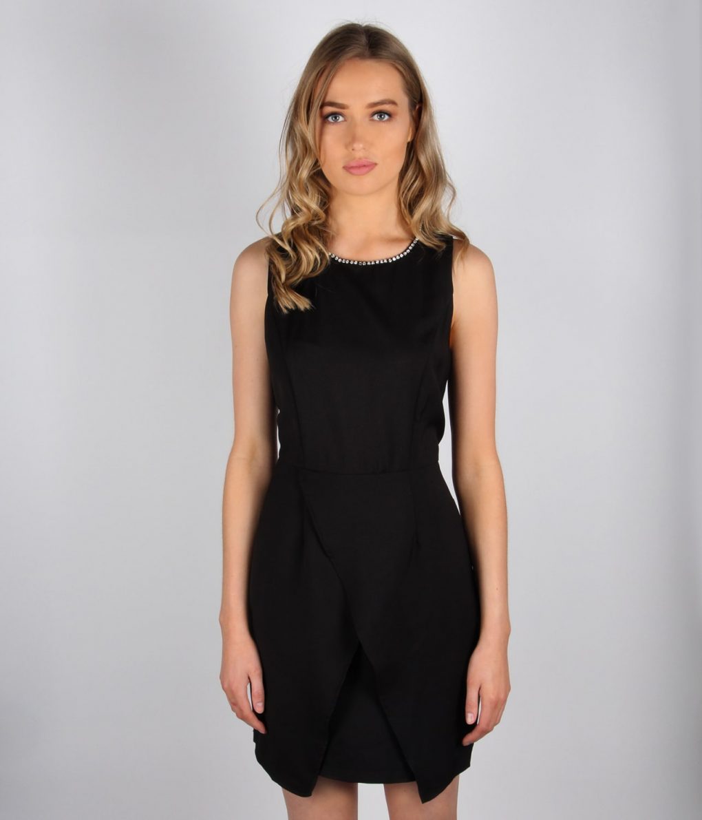 Alila black tailored wrap dress