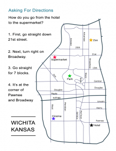 Asking for Directions Map in Wichita, Kansas