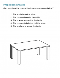 Preposition Game -Draw the Preposition