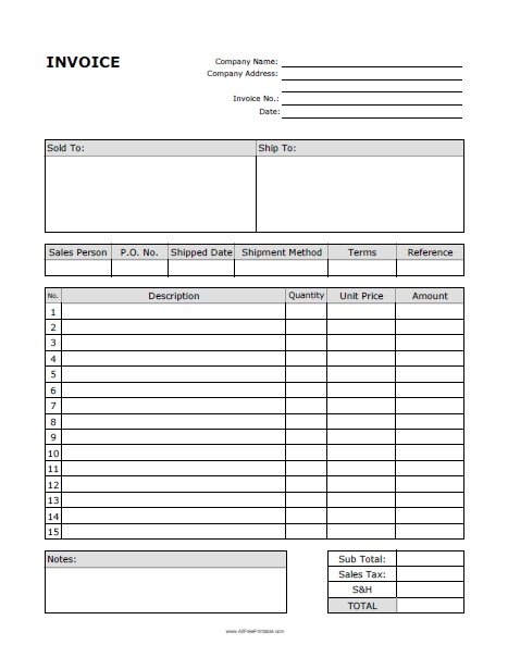 Billing Invoice Template – Free Printable