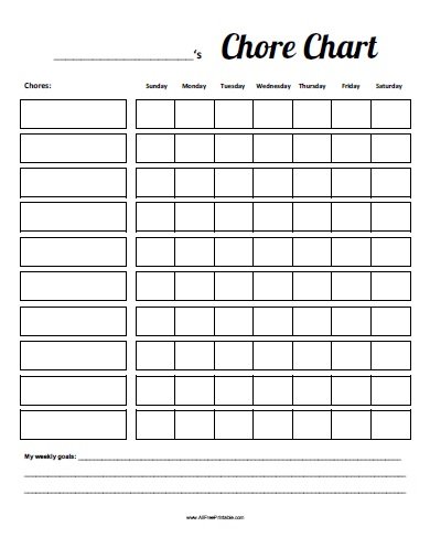 Chore Chart – Free Printable