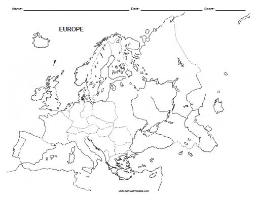 Free Blank Europe Map - Freddi Bernardina