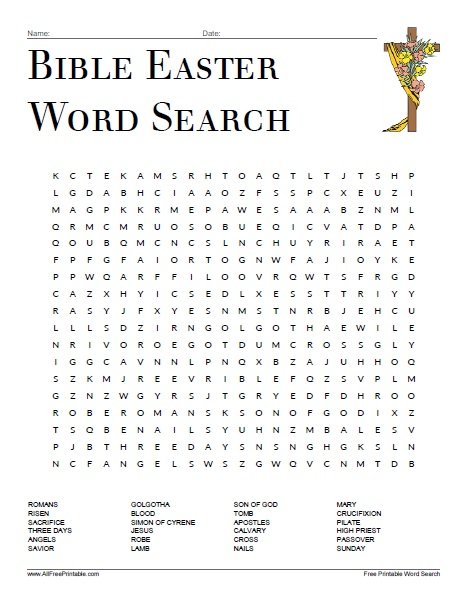 Print Bible Easter Word Search – Free Printable