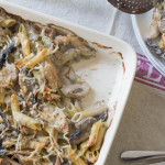 Creamy Chicken, Mushroom and Leek Pasta Bake