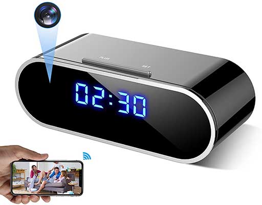 WEMLB WB-726 HD Wi-Fi Hidden Camera Alarm Clock, 1080P