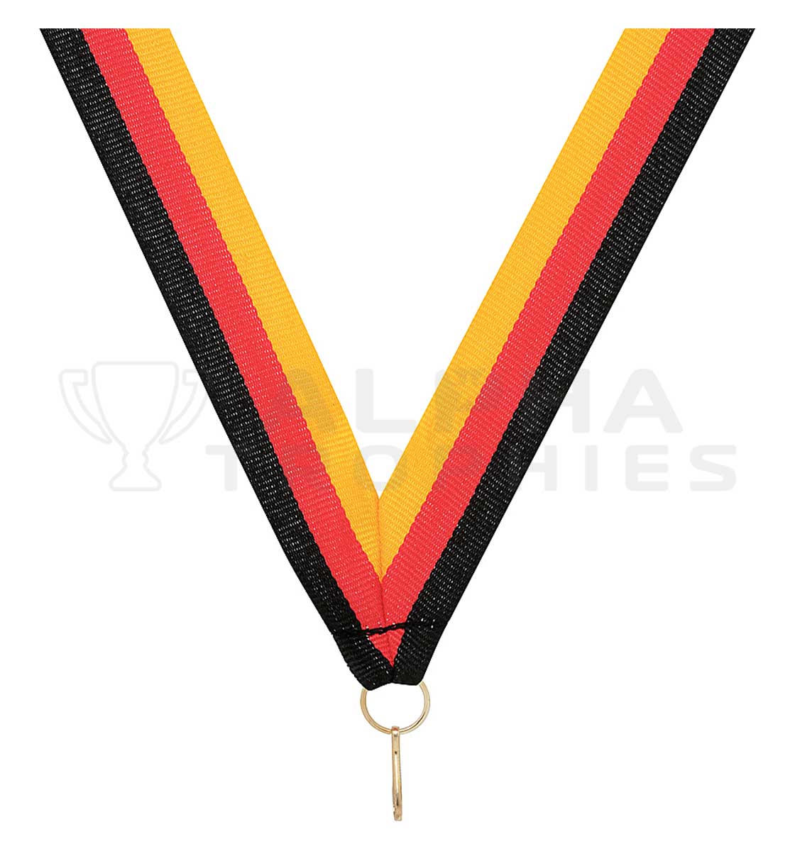 Black / Red / Gold V Neck Ribbon