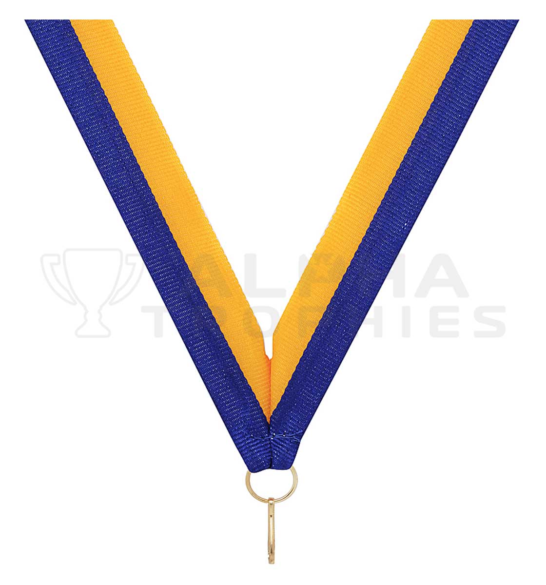 Blue / Gold V Neck Ribbon