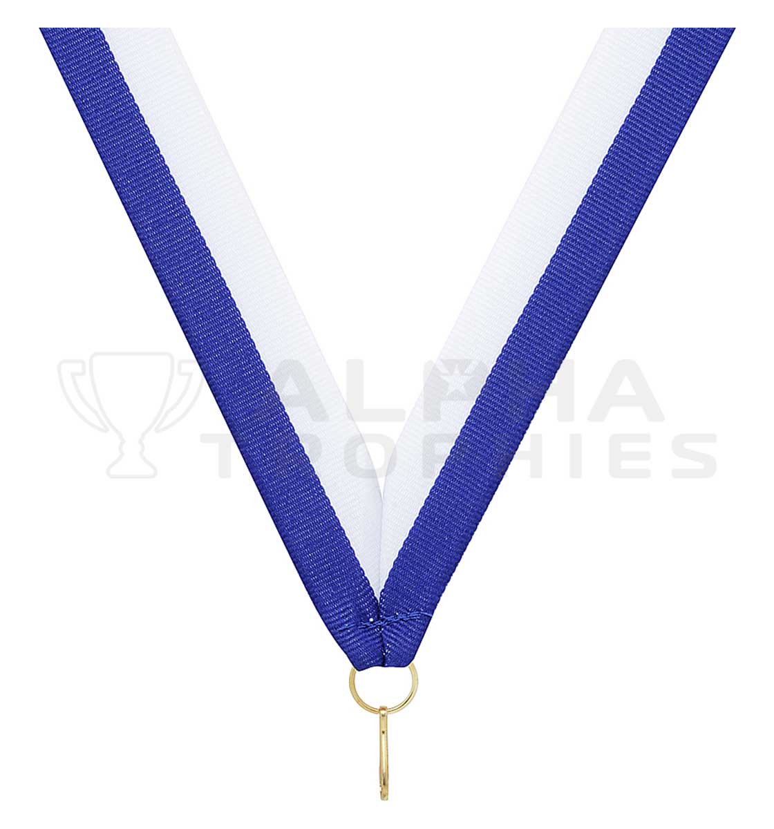 Blue / White V Neck Ribbon