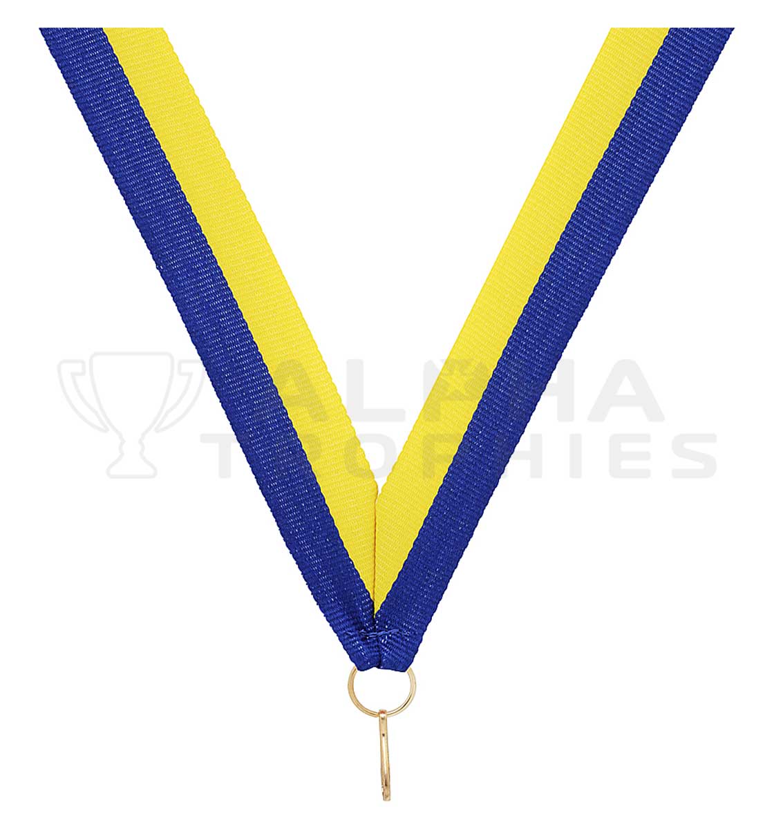 Blue / Yellow V Neck Ribbon