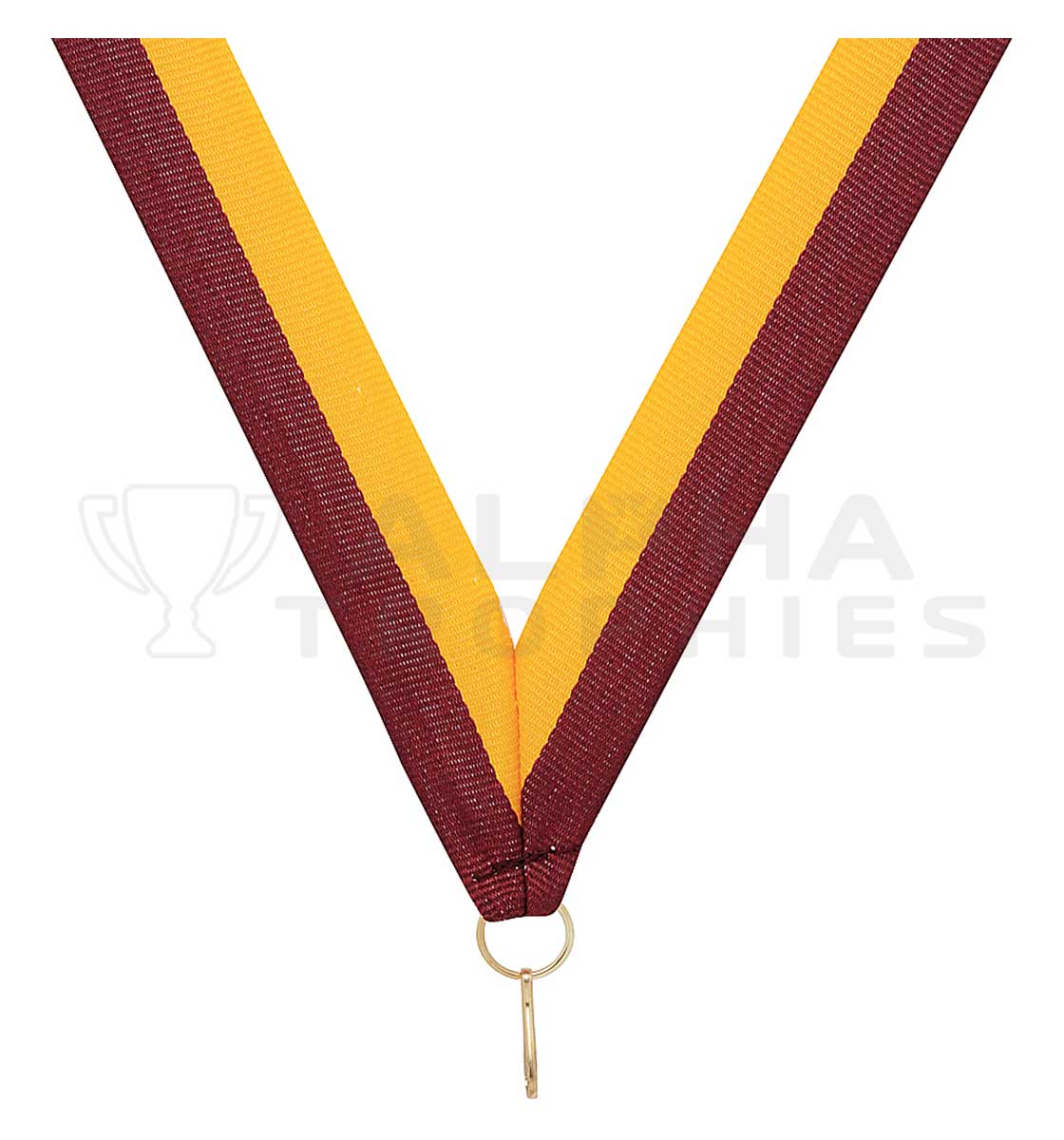 Maroon / Gold V Neck Ribbon