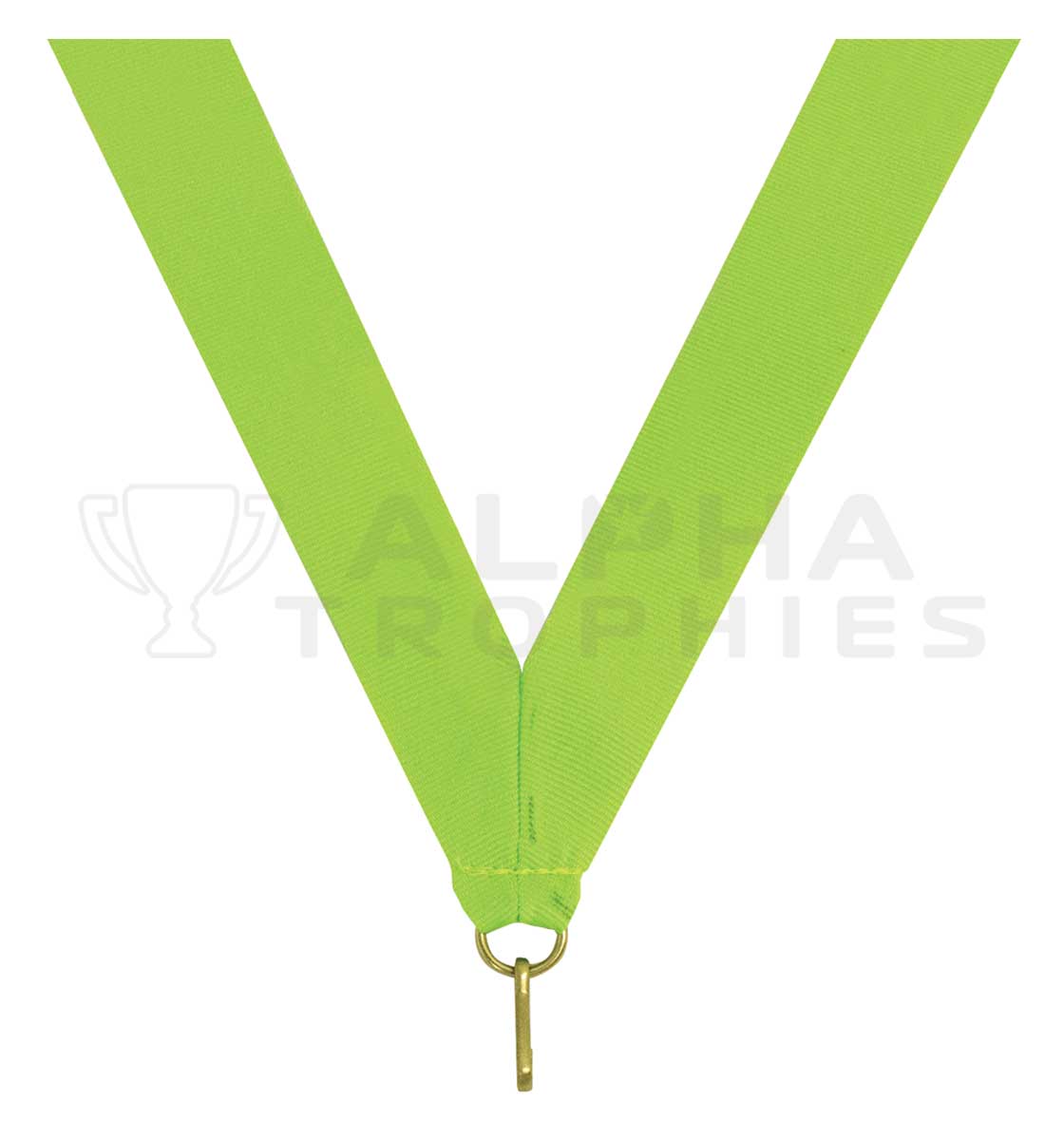 Neon Green V Neck Ribbon