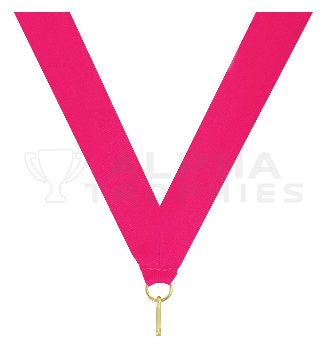 Neon Pink V Neck Ribbon