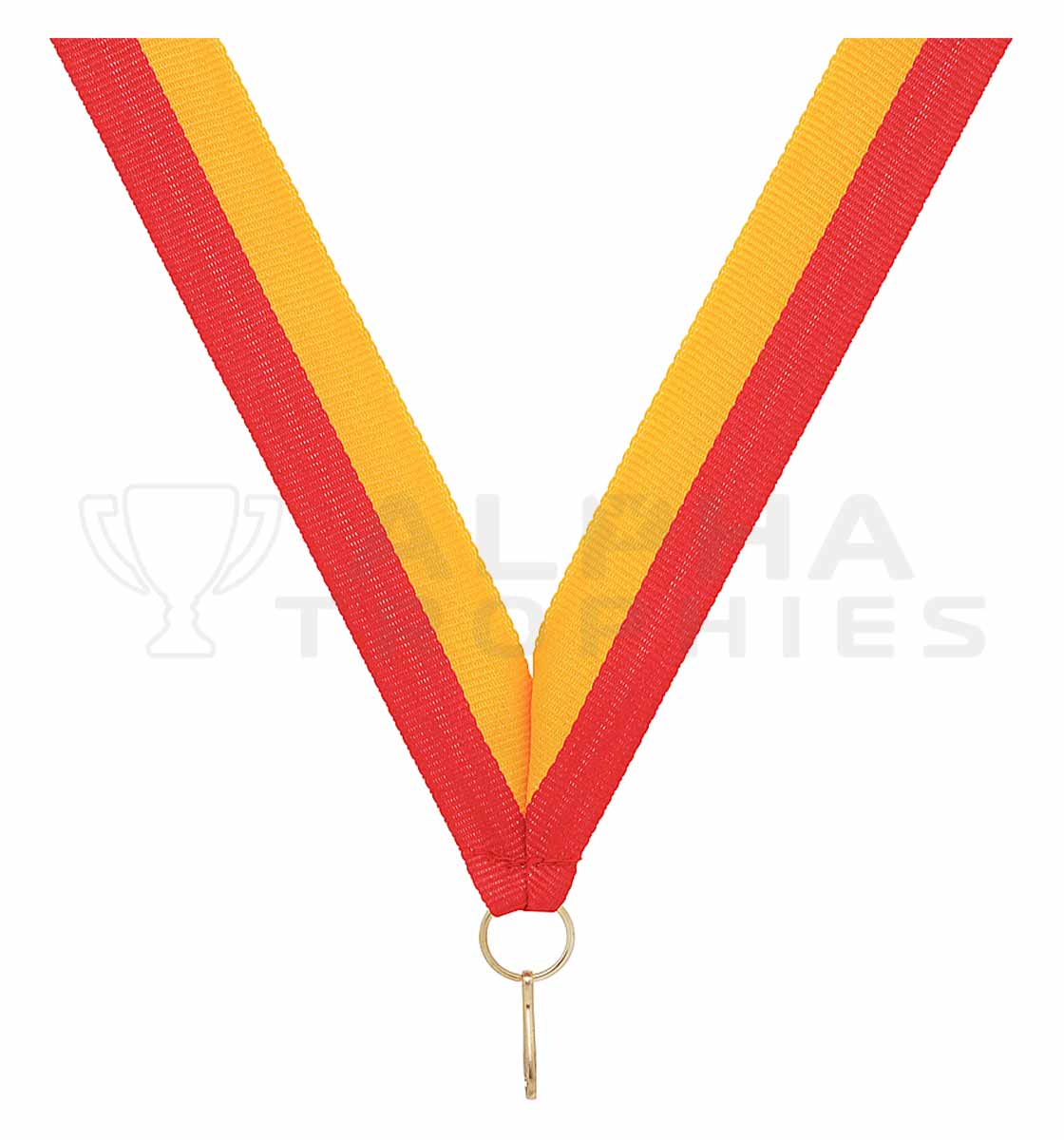 Red / Gold V Neck Ribbon