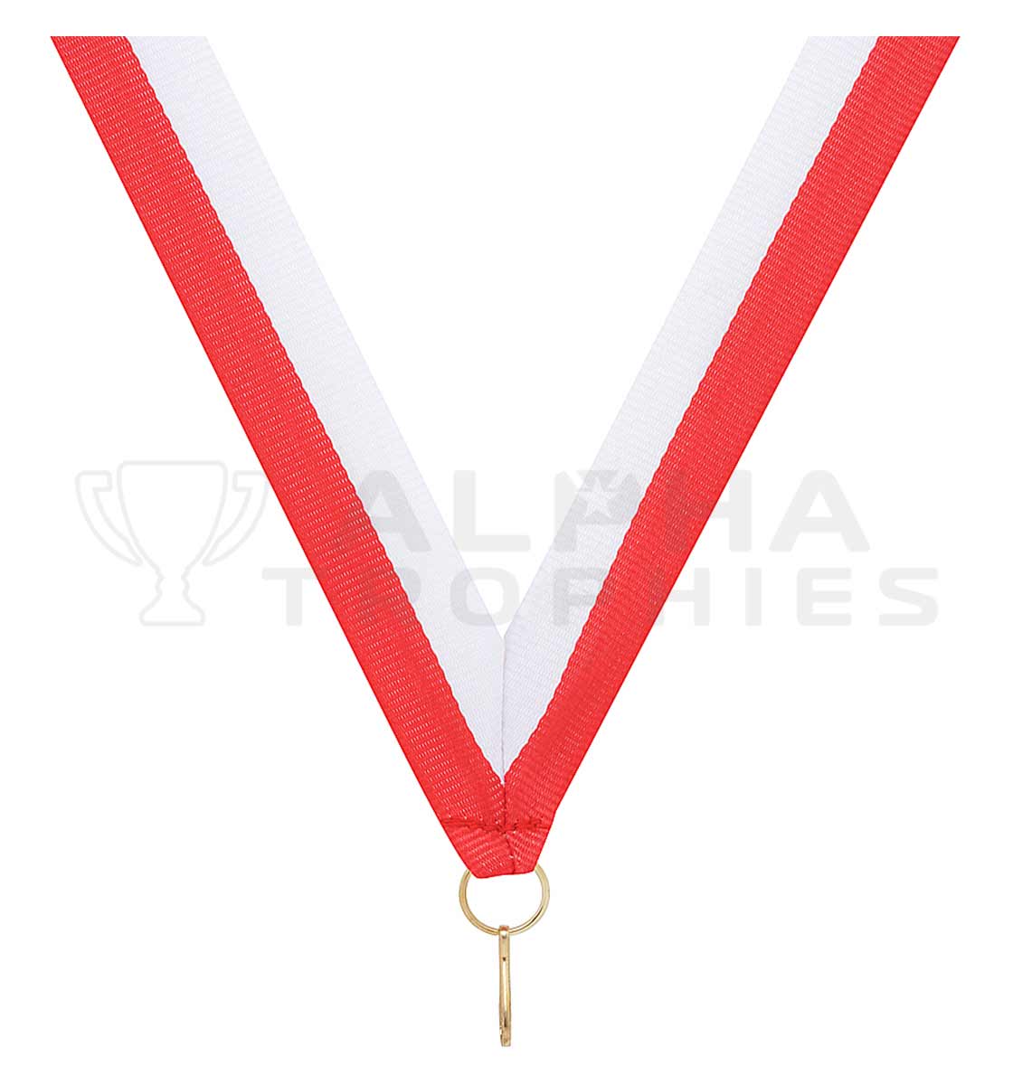 Red / White V Neck Ribbon