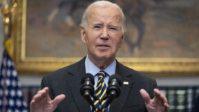 Joe Biden speaking in White House Roosevelt Room