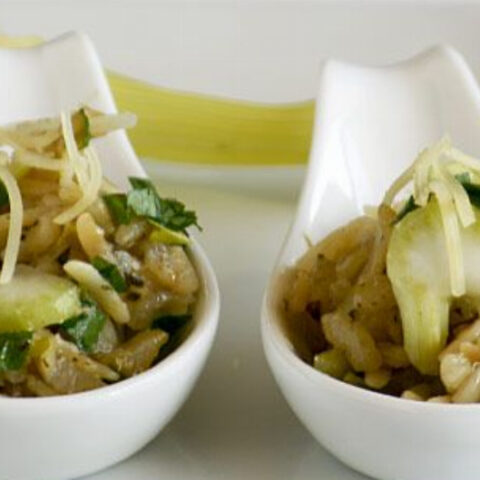 Celery Risotto with Pistachio Pesto