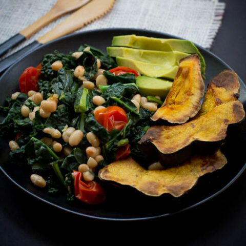 Garlicky Kale with White Beans and Tomatoes