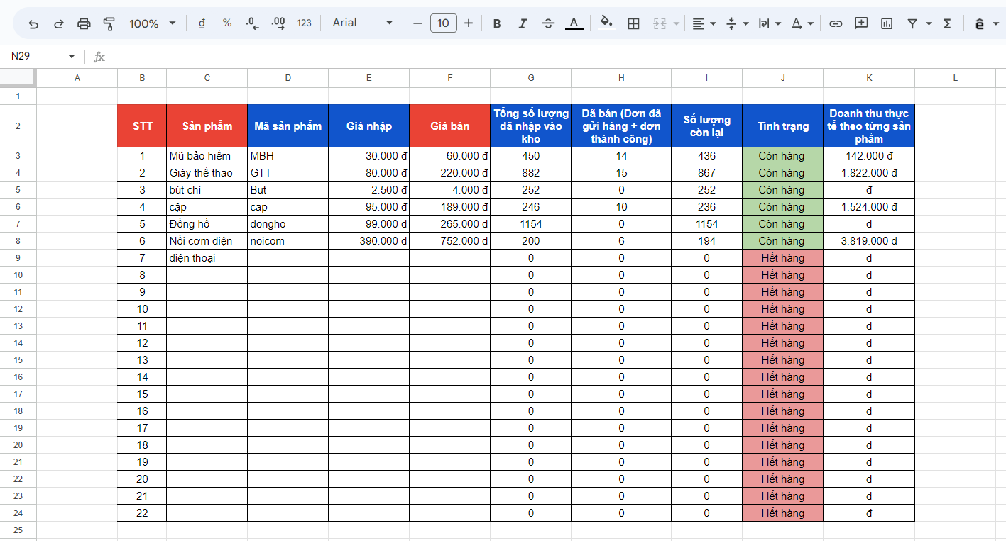 Hướng Dẫn Tạo File Quản Lý Đơn Hàng Bằng Excel Dễ Sử Dụng